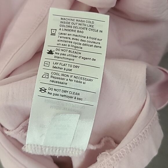 Vince Essential Crew Neck Short Sleeve Shirt Casa Rosa Pink Medium Airy Coastal - Picture 8 of 8